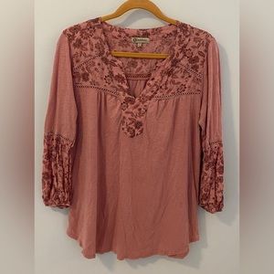 Democracy Pink Floral Tunic Top